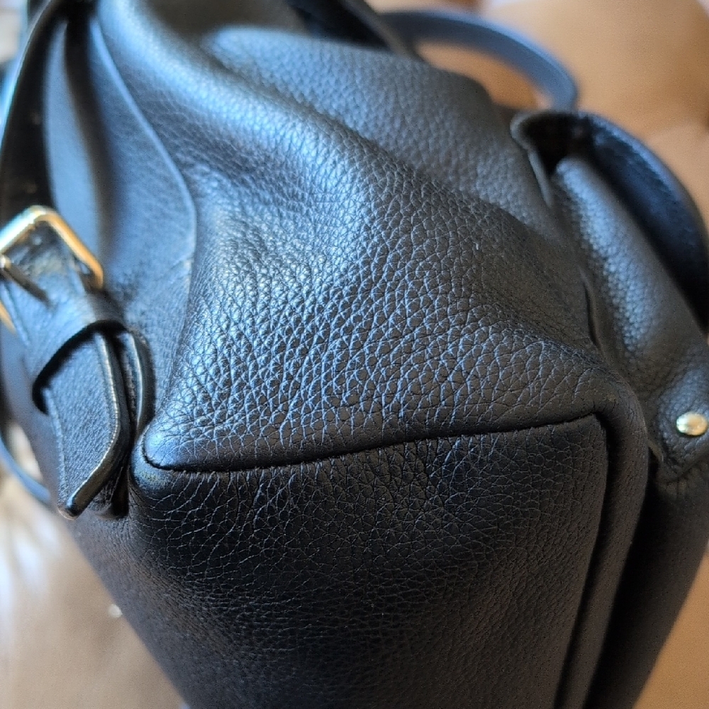 Coach Black Pebbled Leather Mini Turnlock Backpack with Gold Accents - Picture 11 of 16
